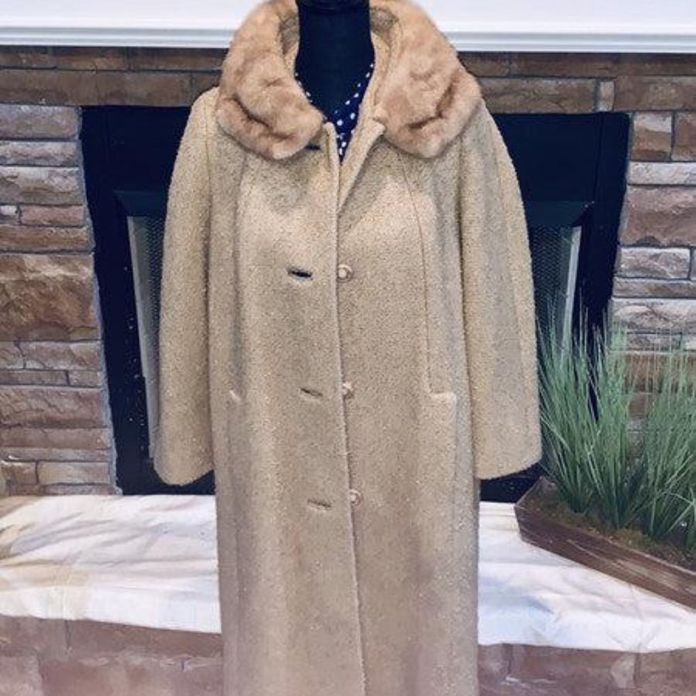 M. Julle Vintage Camel Wool Coat 1960s